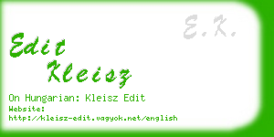 edit kleisz business card